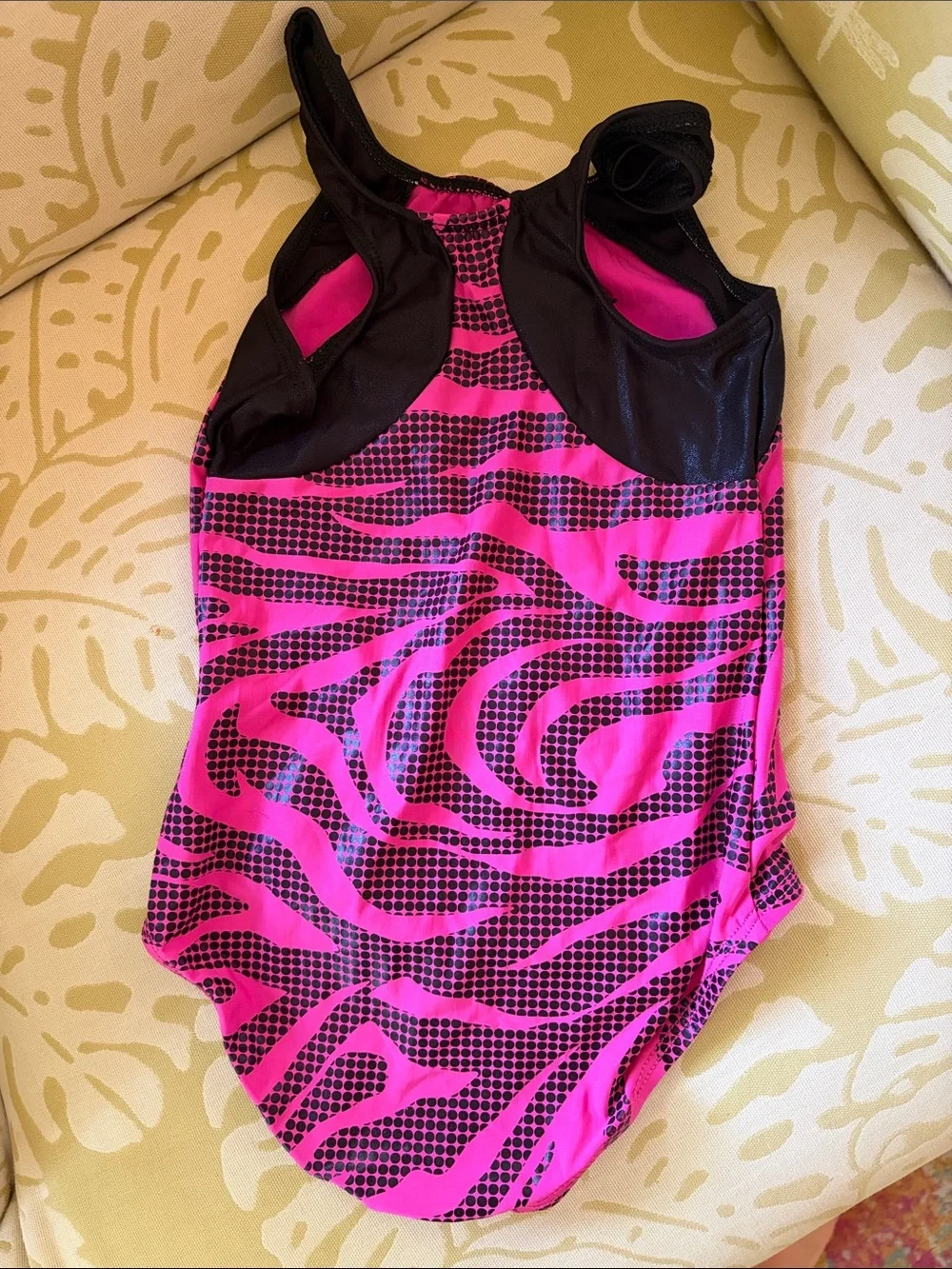 GK Girls' Hot Pink Zebra Print Leotard Child Small